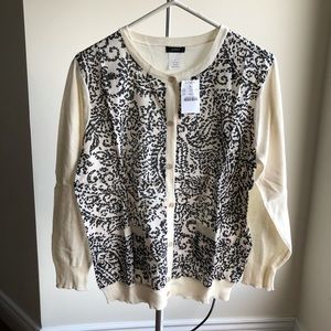 J. Crew women’s cream and black cardigan